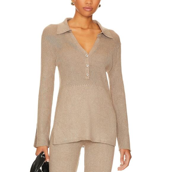 525 Sweaters - 525 Ribbed Tan Gemma Sweater Size XS